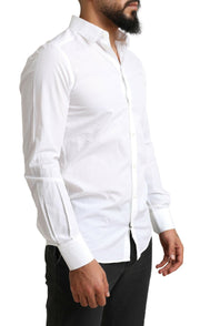 Elegant White Cotton Martini Dress Shirt Dolce & Gabbana