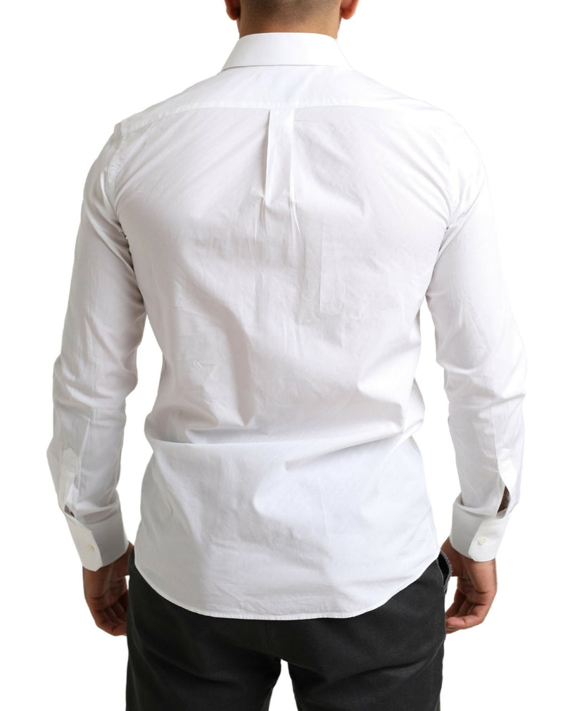 Elegant White Cotton Martini Dress Shirt Dolce & Gabbana