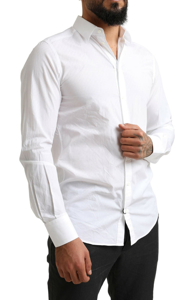 Elegant White Cotton Martini Dress Shirt Dolce & Gabbana