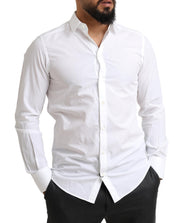 Elegant White Cotton Martini Dress Shirt Dolce & Gabbana