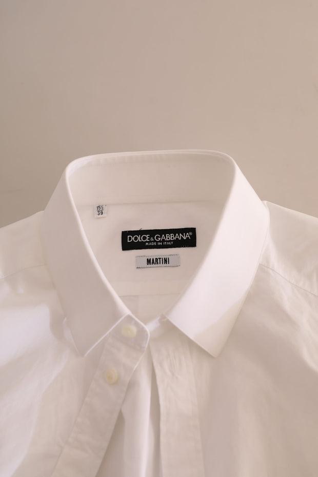 Elegant White Cotton Martini Dress Shirt Dolce & Gabbana