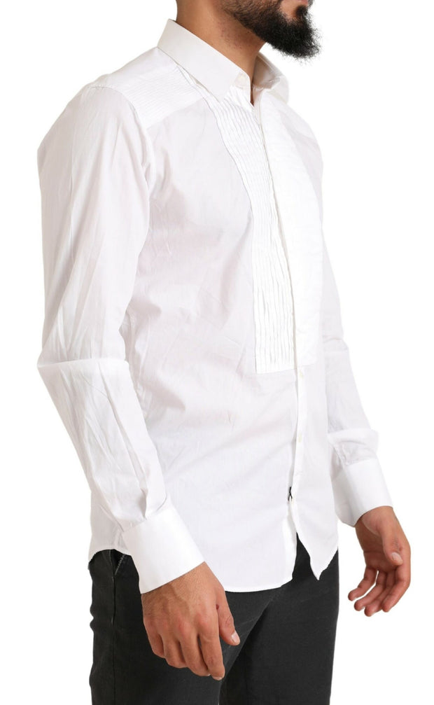 Elegant White Slim Fit Cotton Dress Shirt Dolce & Gabbana