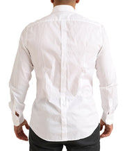 Elegant White Slim Fit Cotton Dress Shirt Dolce & Gabbana