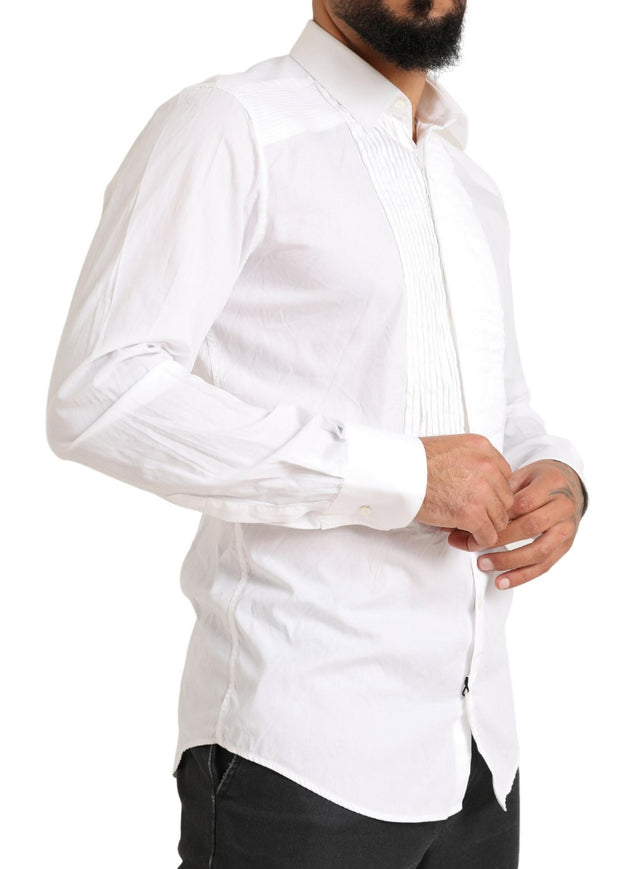 Elegant White Slim Fit Cotton Dress Shirt Dolce & Gabbana