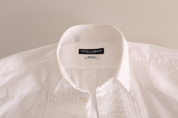 Elegant White Slim Fit Cotton Dress Shirt Dolce & Gabbana