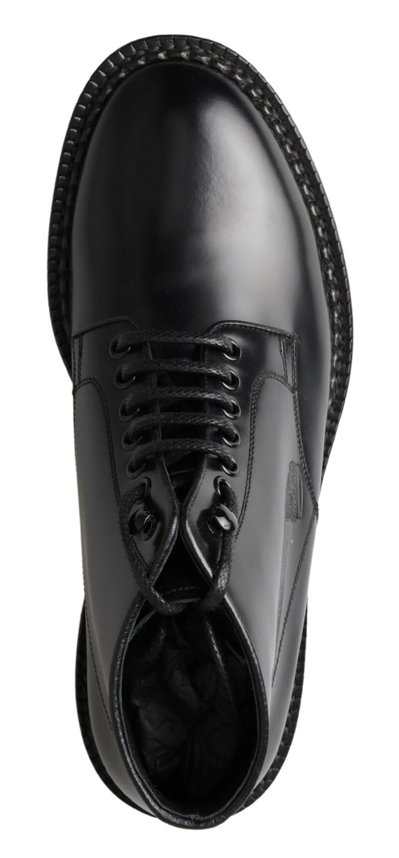 Elegant Black Leather Men's Boots Dolce & Gabbana