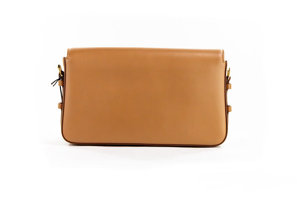 Grace Small Nutmeg Smooth Leather Flap Crossbody Clutch Handbag Purse Burberry