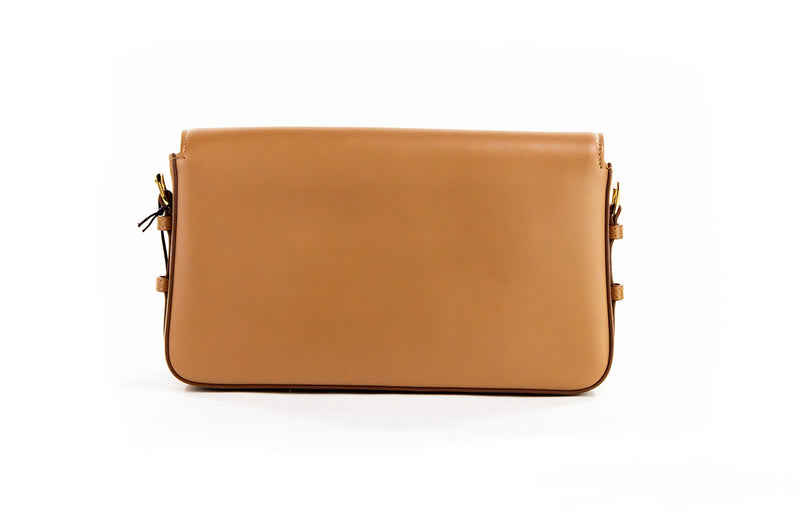 Grace Small Nutmeg Smooth Leather Flap Crossbody Clutch Handbag Purse Burberry