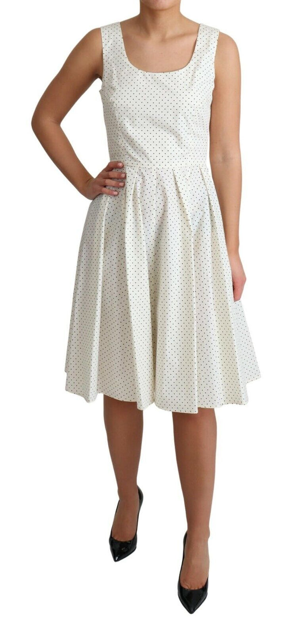 Elegant Sleeveless A-Line Polka Dotted Dress Dolce & Gabbana