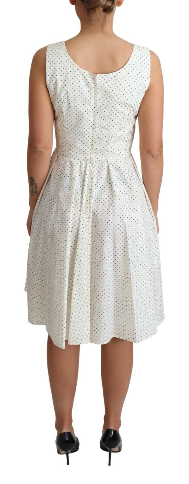 Elegant Sleeveless A-Line Polka Dotted Dress Dolce & Gabbana