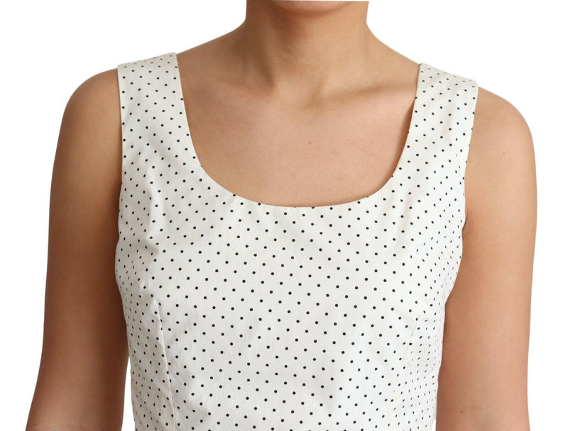 Elegant Sleeveless A-Line Polka Dotted Dress Dolce & Gabbana