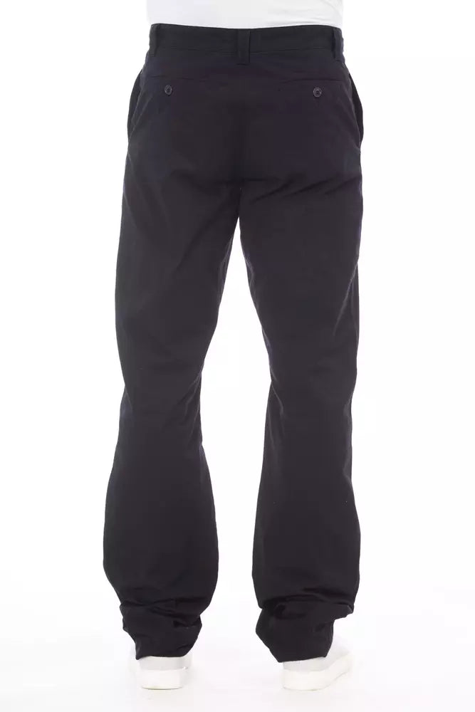 Blue Cotton Men Pant Alpha Studio