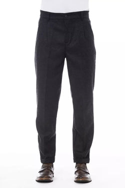 Gray Wool Men Pant Alpha Studio