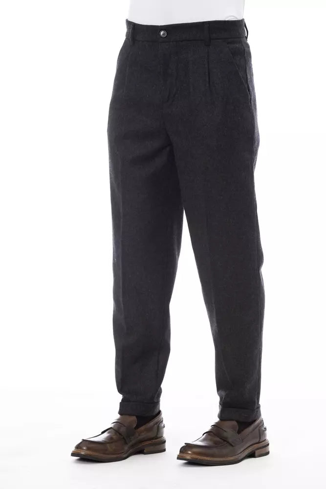 Gray Wool Men Pant Alpha Studio