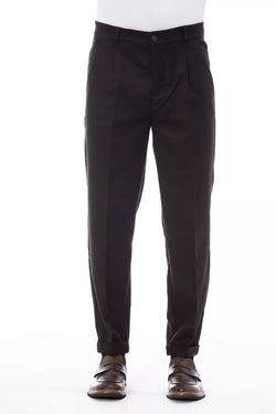 Brown Wool Men Pant Alpha Studio