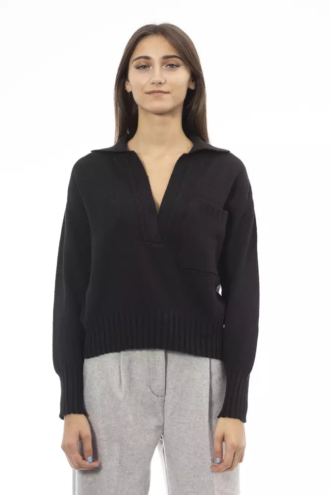 Black Wool Women Sweater Alpha Studio