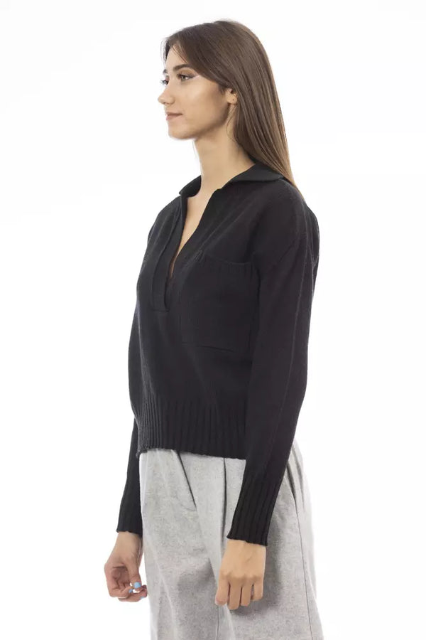 Black Wool Women Sweater Alpha Studio