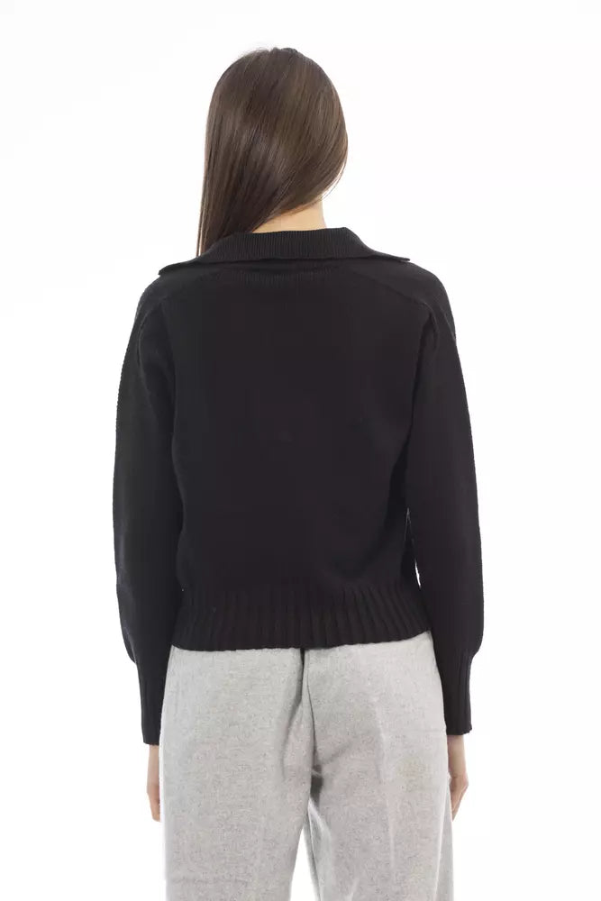 Black Wool Women Sweater Alpha Studio