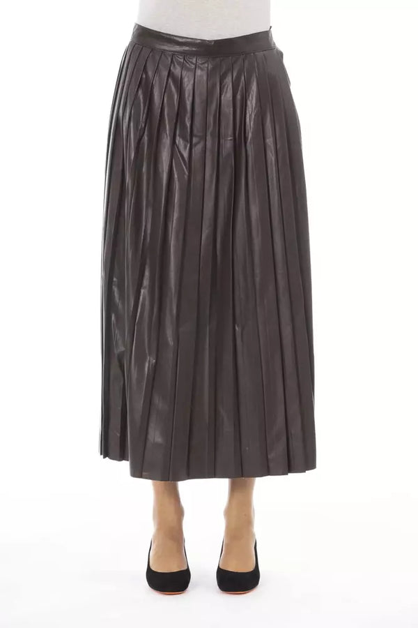 Brown Polyethylene Women Skirt Alpha Studio