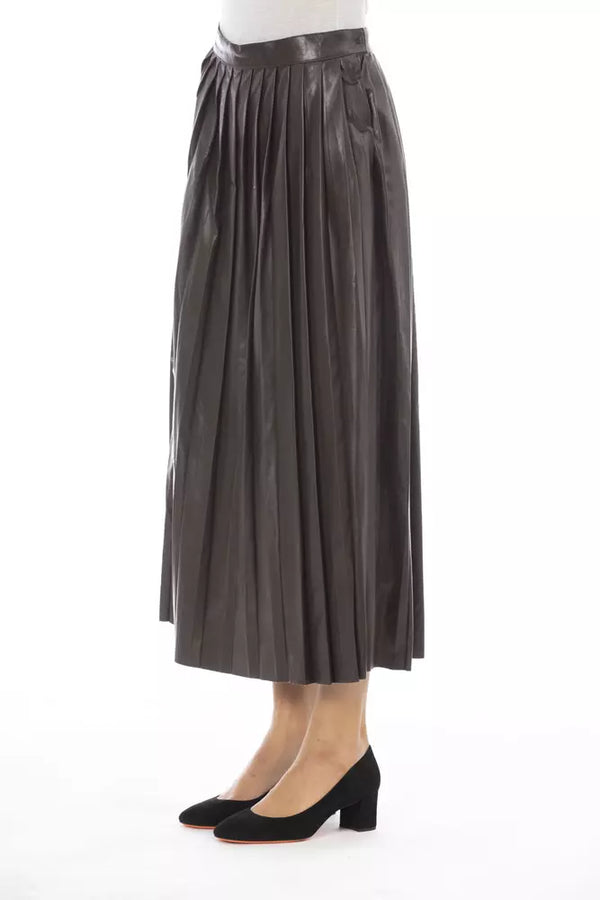 Brown Polyethylene Women Skirt Alpha Studio