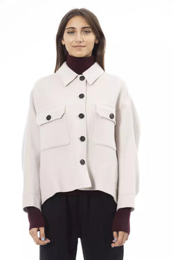 Elegant White Wool Blazer Jacket Alpha Studio