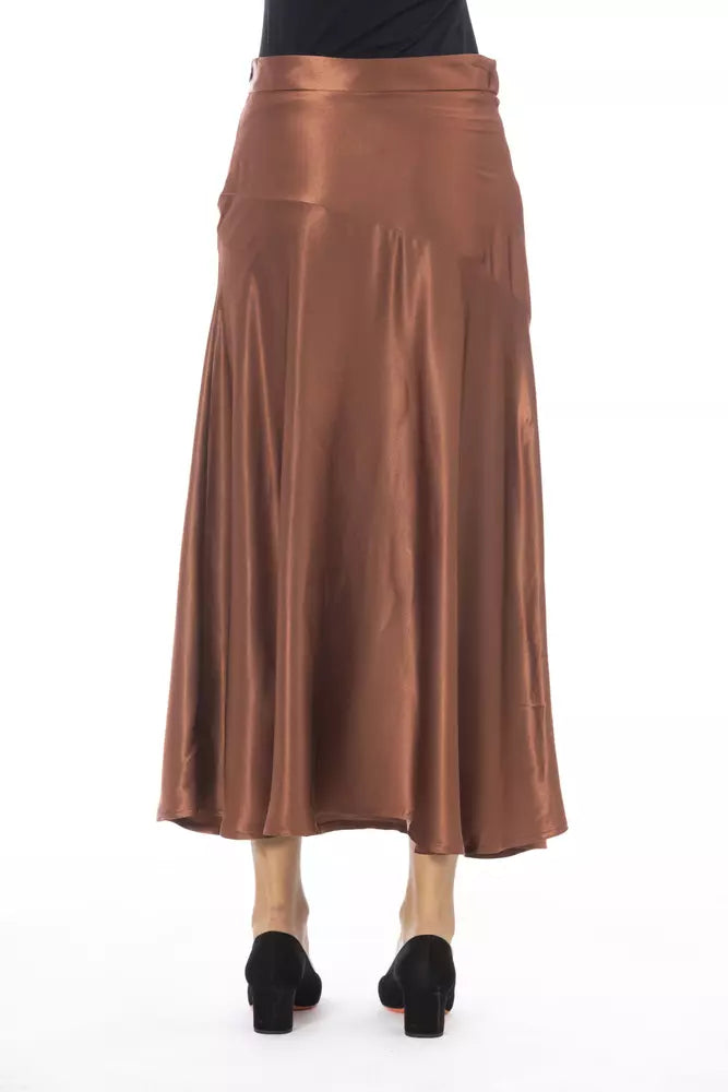 Brown Viscose Women Skirt Alpha Studio