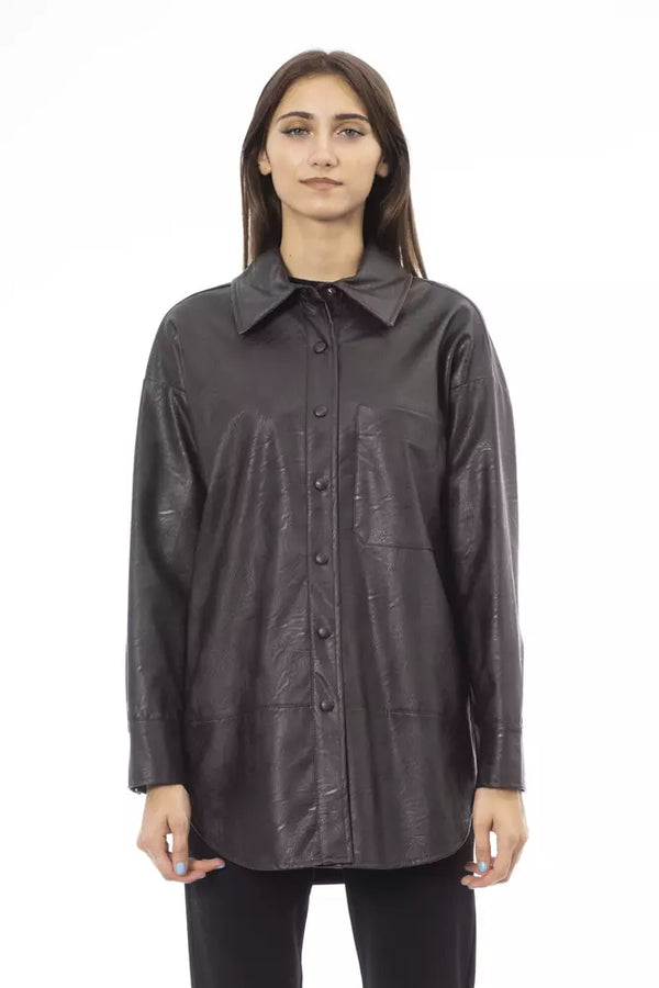 Brown Polyethylene Women Shirt Alpha Studio