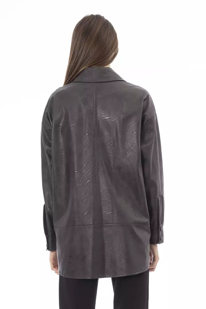 Brown Polyethylene Women Shirt Alpha Studio