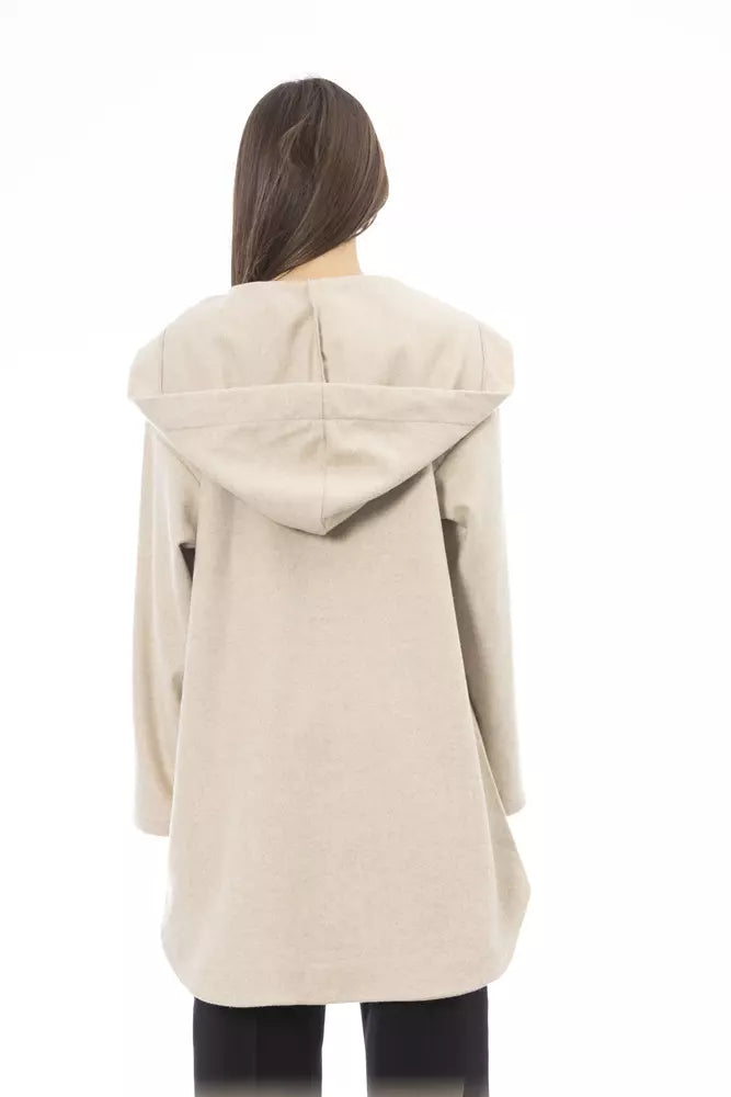 Beige Wool Women Sweater Alpha Studio