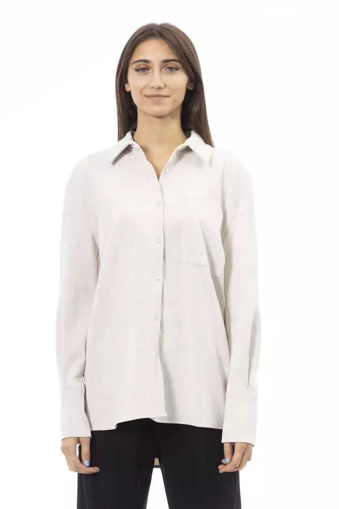 White Polyester Women Shirt Alpha Studio