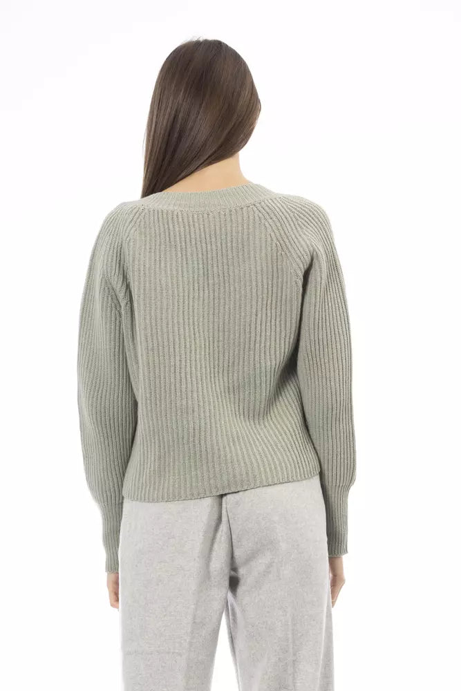 Green Wool Women Sweater Alpha Studio