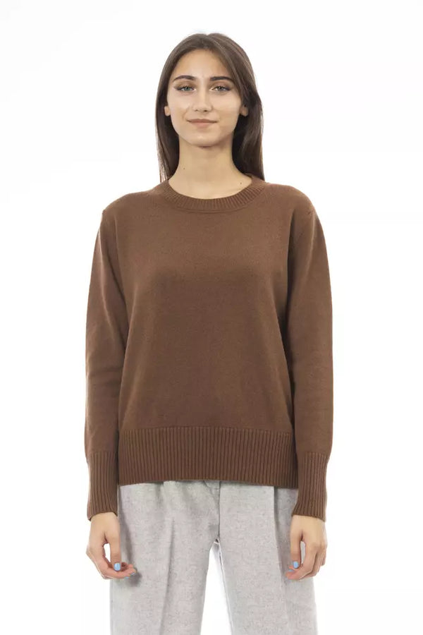 Brown Cashmere Women Sweater Alpha Studio