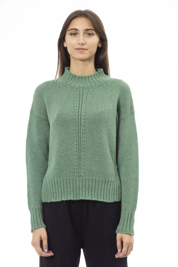 Green Wool Women Sweater Alpha Studio