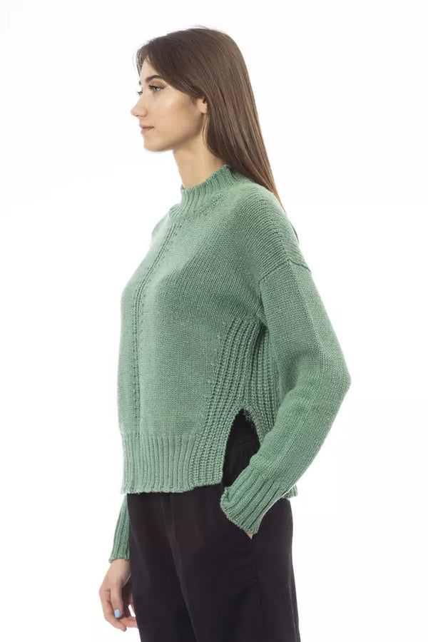 Green Wool Women Sweater Alpha Studio