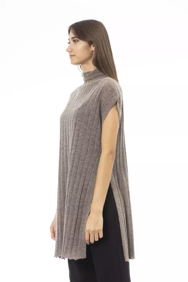 Brown Wool Women Sweater Alpha Studio