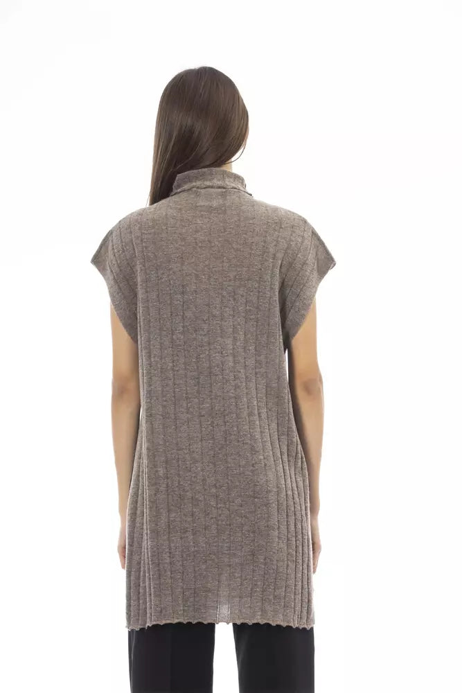 Brown Wool Women Sweater Alpha Studio