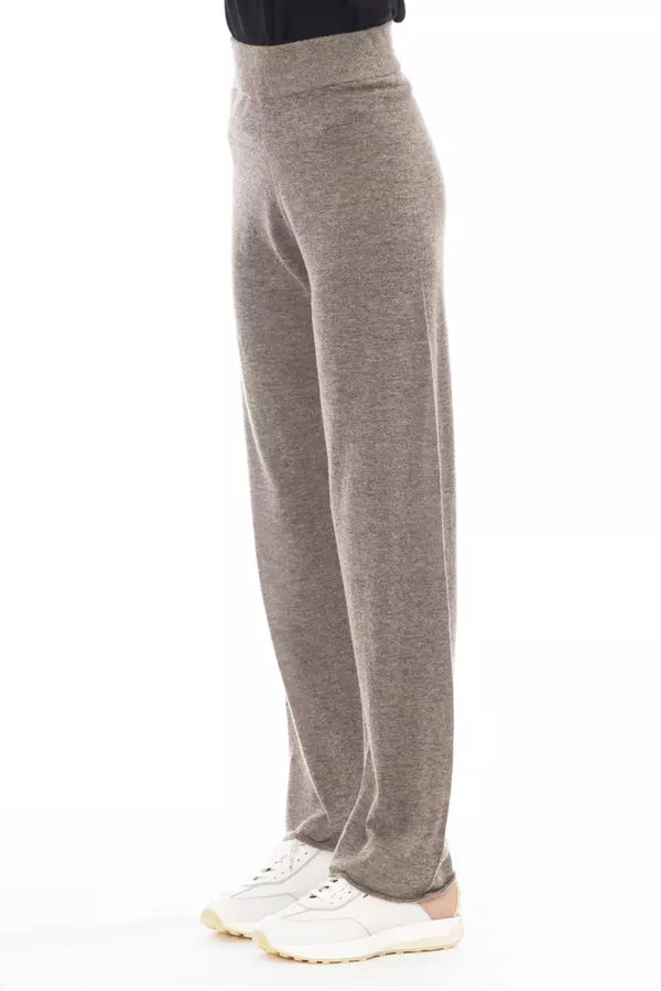 Brown Wool Women Pant Alpha Studio