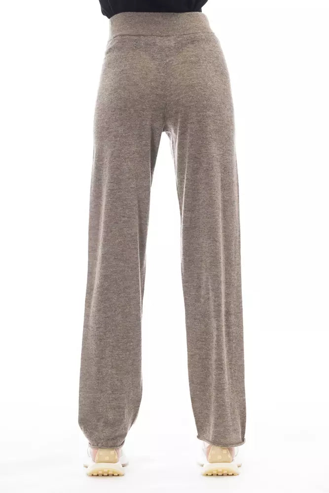 Brown Wool Women Pant Alpha Studio