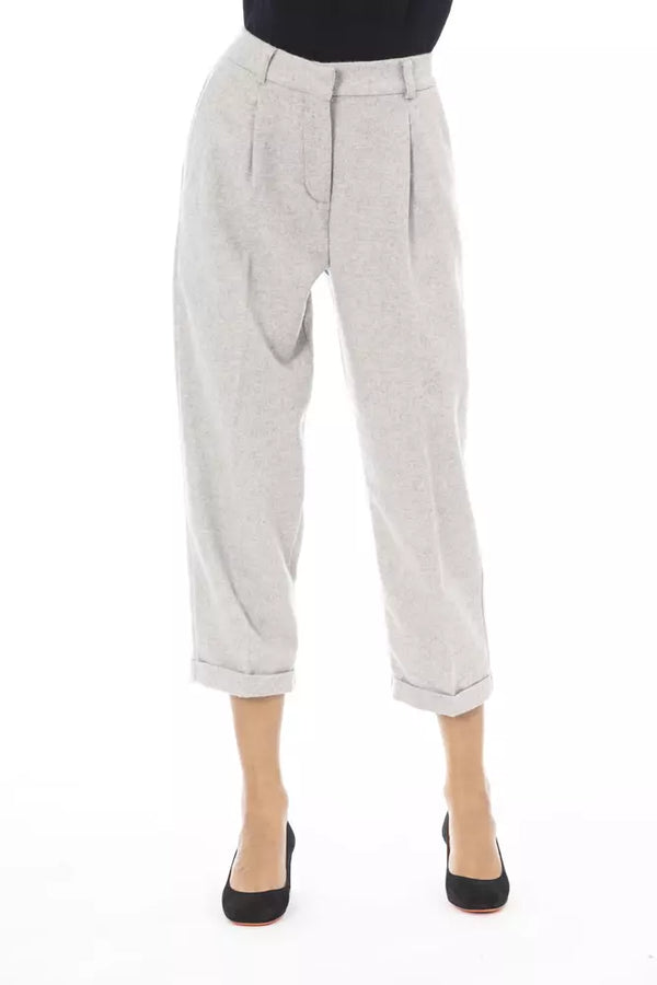 Gray Wool Women Pant Alpha Studio