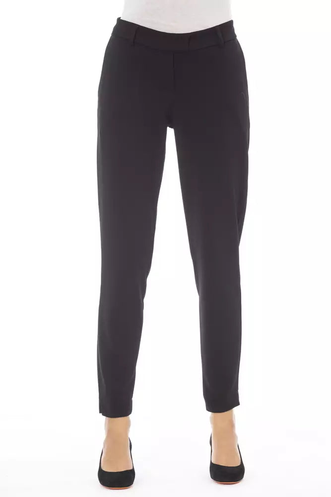 Black Polyester Women Pant Alpha Studio