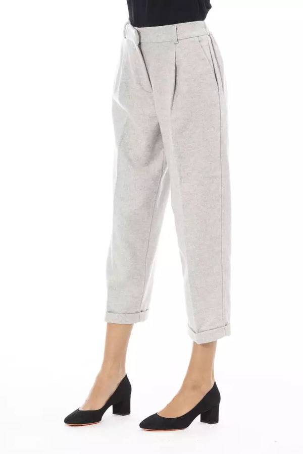 Gray Wool Women Pant Alpha Studio