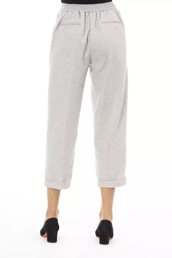 Gray Wool Women Pant Alpha Studio