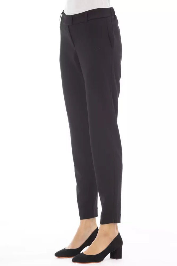 Black Polyester Women Pant Alpha Studio