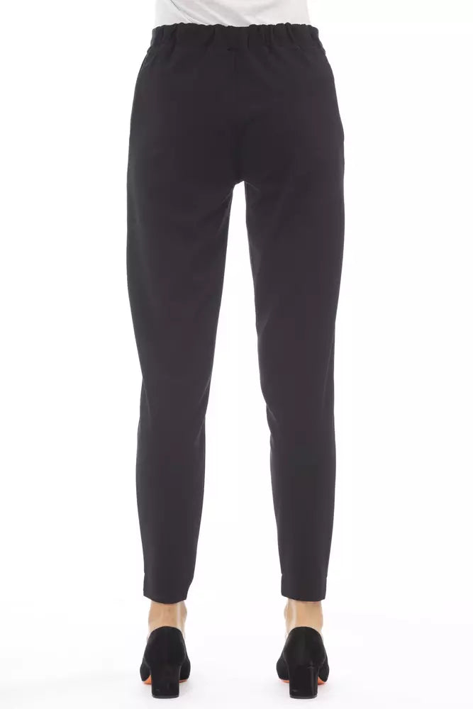 Black Polyester Women Pant Alpha Studio