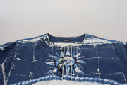 Majestic Blue Cotton-Silk Thobe Robe Dolce & Gabbana