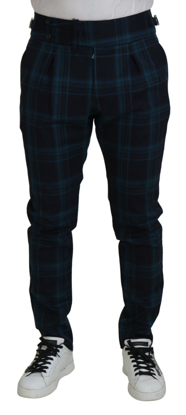 Elegant Plaid Wool Dress Pants Dolce & Gabbana