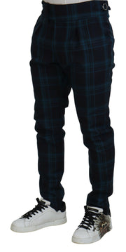 Elegant Plaid Wool Dress Pants Dolce & Gabbana