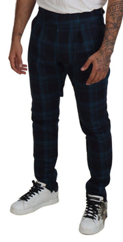 Elegant Plaid Wool Dress Pants Dolce & Gabbana