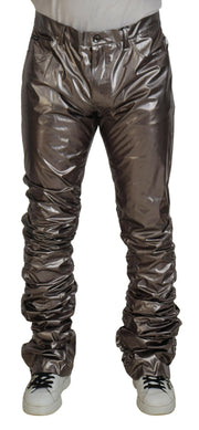 Metallic Silver Casual Pants Dolce & Gabbana