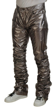 Metallic Silver Casual Pants Dolce & Gabbana